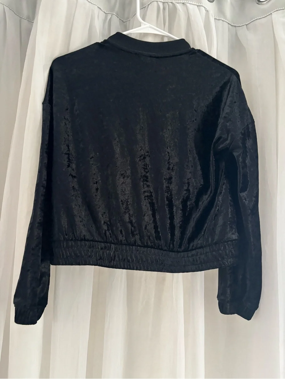 Nike Girls Black Velvet Bomber Jacket